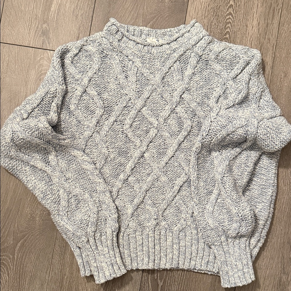 Blue Cable Knit Women's Sweater